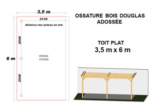 OSSATURE DOUGLAS ADOSSÉE TOIT PLAT