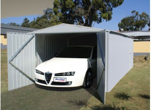 GARAGE MÉTAL AVEC PORTE MOTORISEE - Acier galvanisé