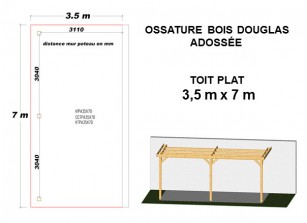 OSSATURE DOUGLAS ADOSSÉE TOIT PLAT