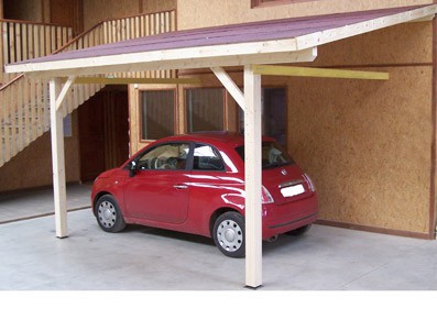 CARPORT EN BOIS ADOSSE