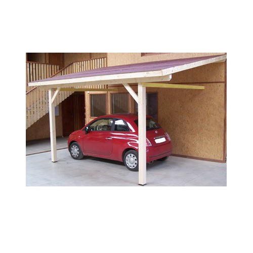 CARPORT EN BOIS ADOSSE
