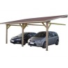 CARPORT BOIS 2 PLACES ADOSSE 4.50 x 6.32 M