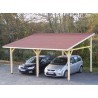 CARPORT 2 PLACES, 1 PENTE - BOIS 4.50 x 6.32 M