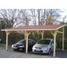 CARPORT 2 PLACES, 1 PENTE - BOIS 4.50 x 6.32 M