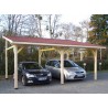 CARPORT 2 PLACES, 1 PENTE - BOIS 4.50 x 6.32 M