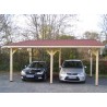 CARPORT 2 PLACES, 1 PENTE - BOIS 4.50 x 6.32 M