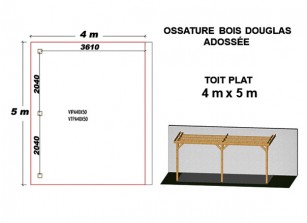 OSSATURE DOUGLAS ADOSSÉE TOIT PLAT