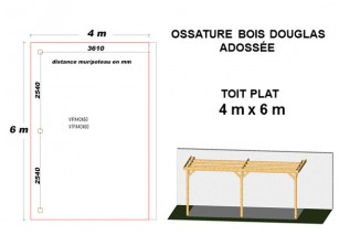 OSSATURE DOUGLAS ADOSSÉE TOIT PLAT