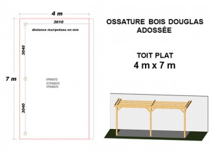 OSSATURE DOUGLAS ADOSSÉE TOIT PLAT