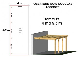 OSSATURE DOUGLAS ADOSSÉE TOIT PLAT