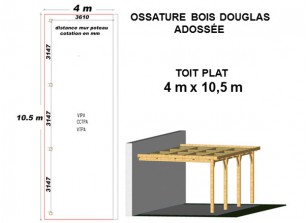 OSSATURE DOUGLAS ADOSSÉE TOIT PLAT