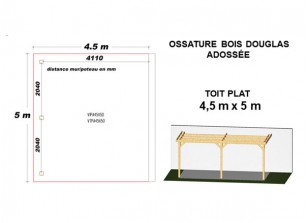 OSSATURE DOUGLAS ADOSSÉE TOIT PLAT