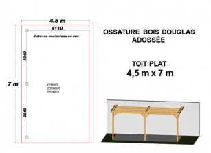 OSSATURE DOUGLAS ADOSSÉE TOIT PLAT