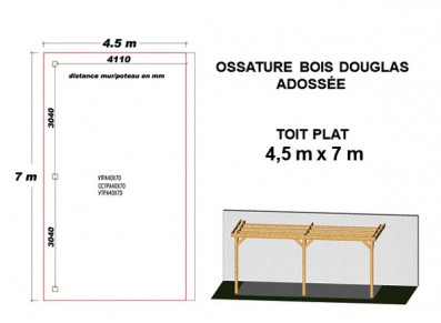 OSSATURE DOUGLAS ADOSSÉE TOIT PLAT