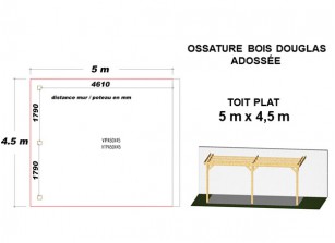 OSSATURE DOUGLAS ADOSSÉE TOIT PLAT