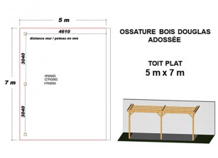 OSSATURE DOUGLAS ADOSSÉE TOIT PLAT