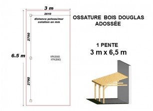 OSSATURE DOUGLAS ADOSSÉE TOIT MONO PENTE