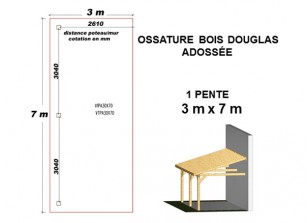 OSSATURE DOUGLAS ADOSSÉE TOIT MONO PENTE