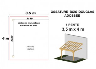 OSSATURE DOUGLAS ADOSSÉE TOIT MONO PENTE