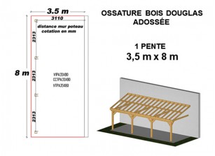 OSSATURE DOUGLAS ADOSSÉE TOIT MONO PENTE