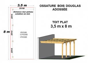 OSSATURE DOUGLAS ADOSSÉE TOIT PLAT