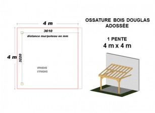 OSSATURE DOUGLAS ADOSSÉE TOIT MONO PENTE