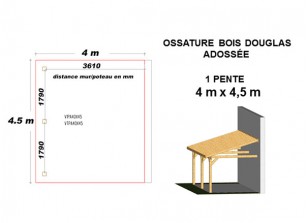 OSSATURE DOUGLAS ADOSSÉE TOIT MONO PENTE