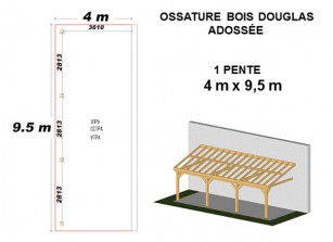 OSSATURE DOUGLAS ADOSSÉE TOIT MONO PENTE