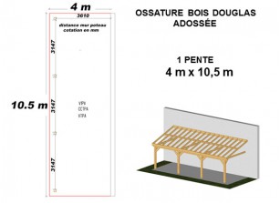 OSSATURE DOUGLAS ADOSSÉE TOIT MONO PENTE