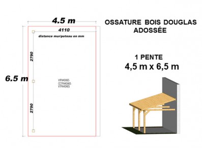 OSSATURE DOUGLAS ADOSSÉE TOIT MONO PENTE