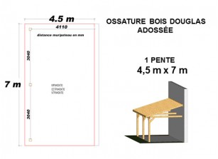 OSSATURE DOUGLAS ADOSSÉE TOIT MONO PENTE