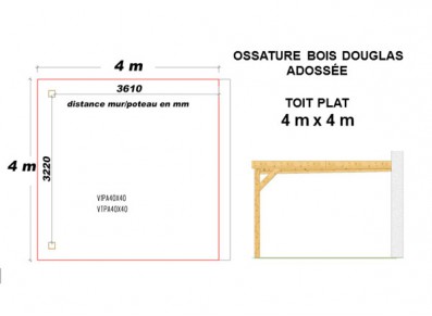 OSSATURE DOUGLAS ADOSSÉE TOIT PLAT