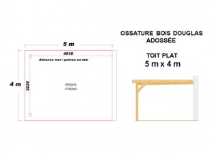 OSSATURE DOUGLAS ADOSSÉE TOIT PLAT