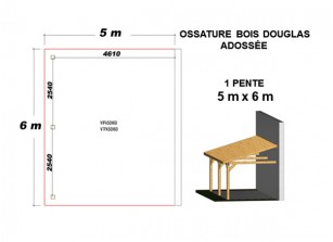 OSSATURE DOUGLAS ADOSSÉE TOIT MONO PENTE