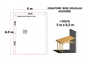 OSSATURE DOUGLAS ADOSSÉE TOIT MONO PENTE