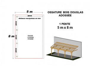 OSSATURE DOUGLAS ADOSSÉE TOIT MONO PENTE