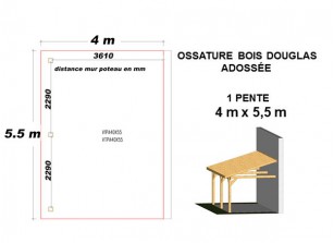 OSSATURE DOUGLAS ADOSSÉE TOIT MONO PENTE