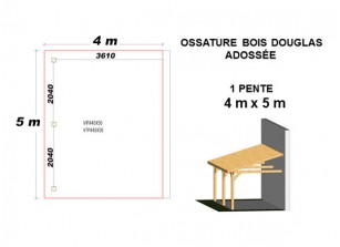 OSSATURE DOUGLAS ADOSSÉE TOIT MONO PENTE