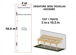 OSSATURE DOUGLAS ADOSSÉE TOIT MONO PENTE