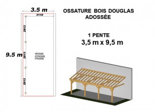 OSSATURE DOUGLAS ADOSSÉE TOIT MONO PENTE