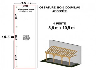 OSSATURE DOUGLAS ADOSSÉE TOIT MONO PENTE