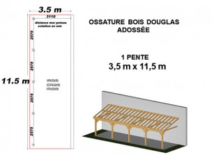 OSSATURE DOUGLAS ADOSSÉE TOIT MONO PENTE