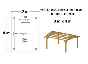 OSSATURE DOUGLAS DOUBLE PENTE