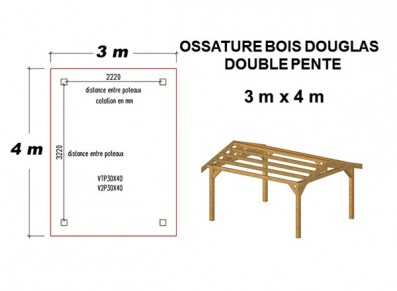 OSSATURE DOUGLAS DOUBLE PENTE