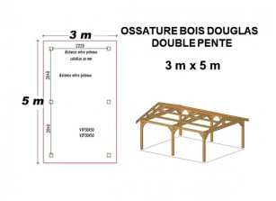 OSSATURE DOUGLAS DOUBLE PENTE