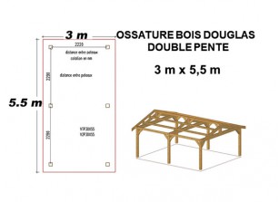 OSSATURE DOUGLAS DOUBLE PENTE