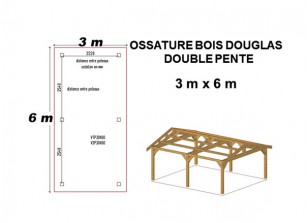 OSSATURE DOUGLAS DOUBLE PENTE