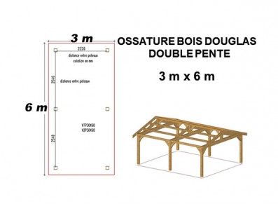 OSSATURE DOUGLAS DOUBLE PENTE