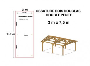 OSSATURE DOUGLAS DOUBLE PENTE