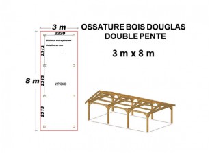 OSSATURE DOUGLAS DOUBLE PENTE